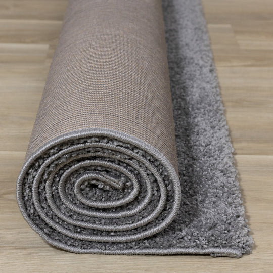 Fergus Solid Grey Bulky Shag Rug - Furniture Depot