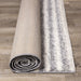 Fergus Grey White Stripes Shag Rug - Furniture Depot