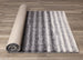 Fergus Grey White Stripes Shag Rug - Furniture Depot