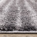 Fergus Grey White Stripes Shag Rug - Furniture Depot