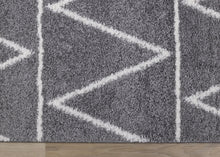 Load image into Gallery viewer, Fergus Grey White Mountain Rows Shag Rug - Furniture Depot