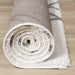 Fergus White Grey Lines Crossing Shag Rug - Furniture Depot