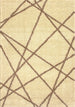 Fergus Cream Beige Lines Crossing Shag Rug - Furniture Depot