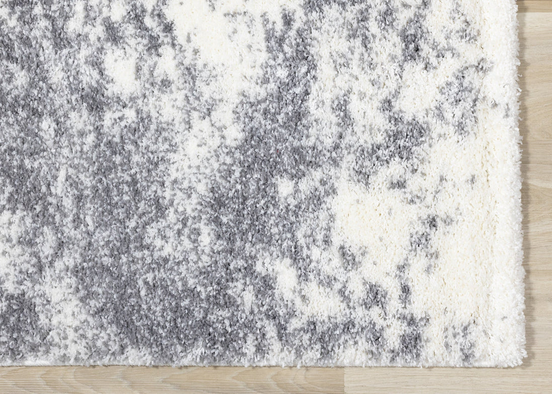 Fergus White Grey Wispy Clouds Rug - Furniture Depot