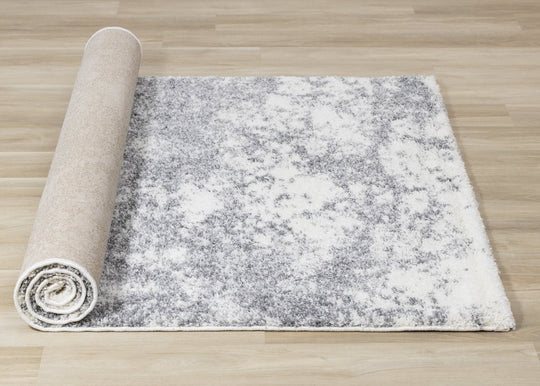 Fergus White Grey Wispy Clouds Rug - Furniture Depot