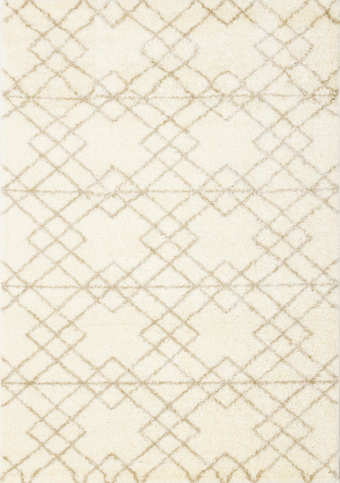 Fergus White Beige Patterned Rug - Furniture Depot