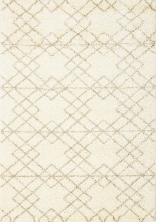 Fergus White Beige Patterned Rug - Furniture Depot