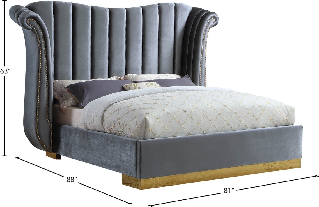 Flora Velvet Bed (3 Boxes) - Furniture Depot