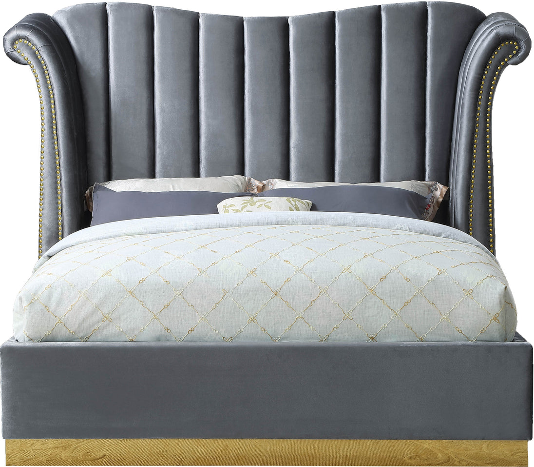 Flora Velvet Bed (3 Boxes) - Furniture Depot