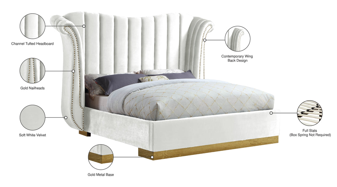 Flora Velvet Bed (3 Boxes) - Furniture Depot