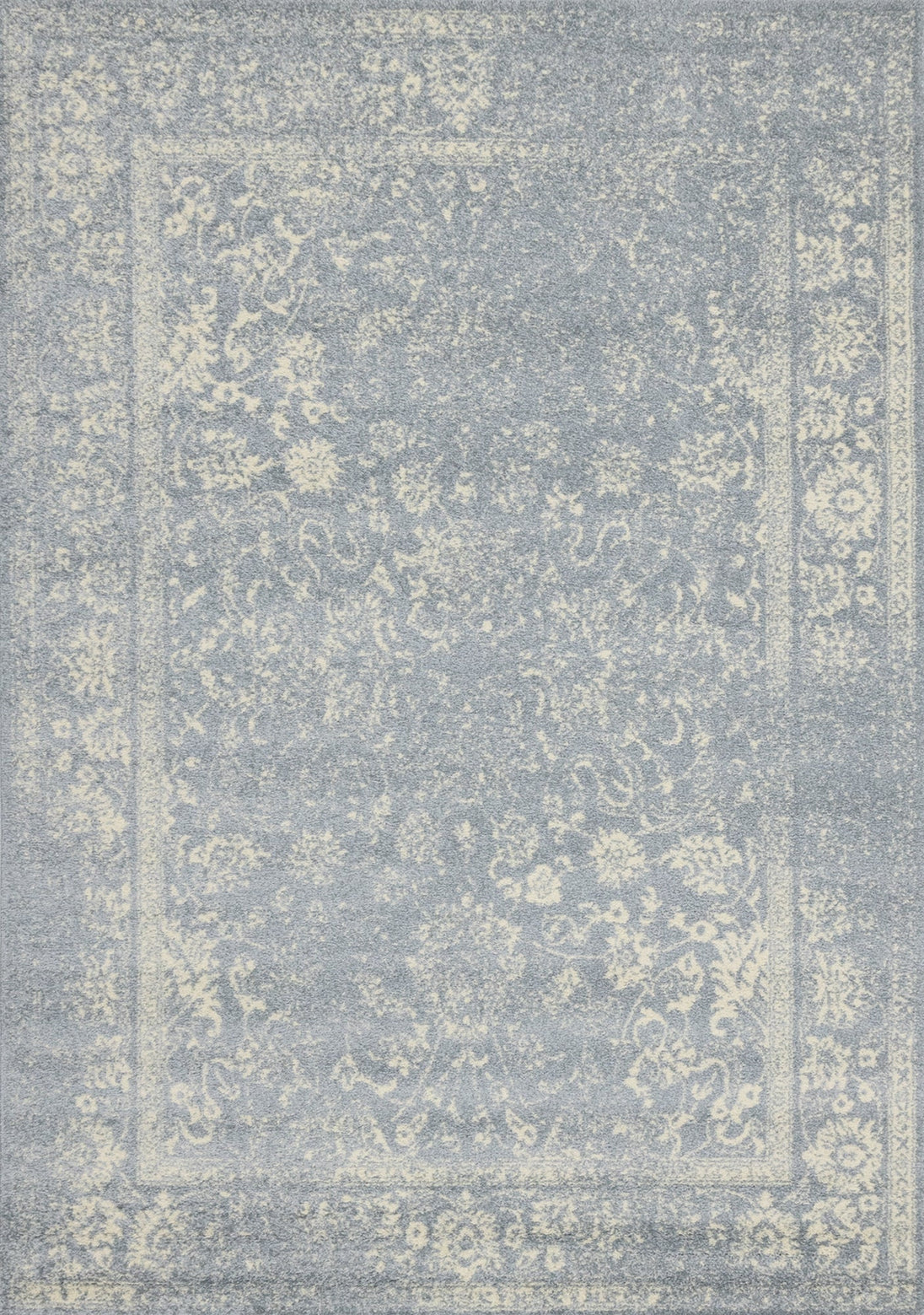 Focus Blue Cream Faded Elegant Rug - Furniture Depot