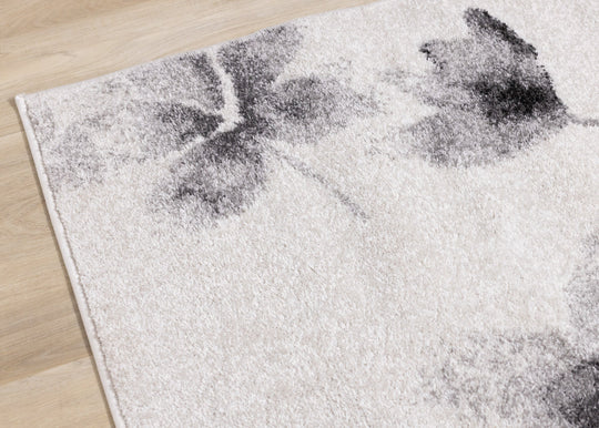 Focus White Grey Botanical Rug - Furniture Depot