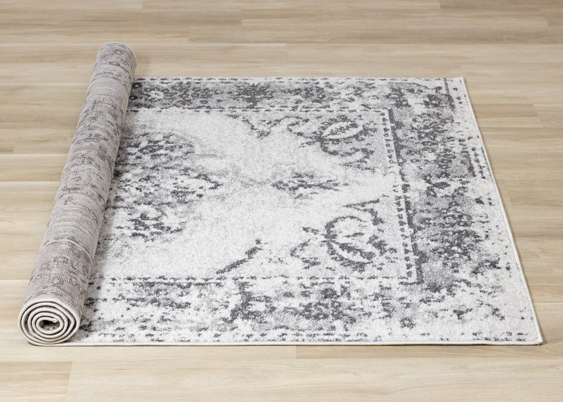 Focus Grey Distressed Traditional Rug - Furniture Depot