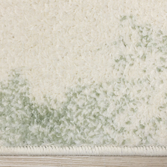 Focus Cream Green Palm Branch Rug - Furniture Depot