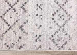 Focus Grey White Banded Global Inspired Rug - Furniture Depot