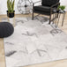 Focus Grey Cream Distressed Triangle Vertical Column Rug - Furniture Depot