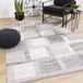 Focus Grey White Squares Rug - Furniture Depot