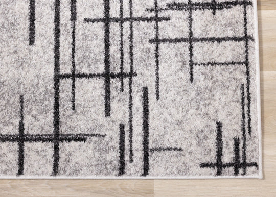 Focus Grey Grid Disperse Rug - Furniture Depot