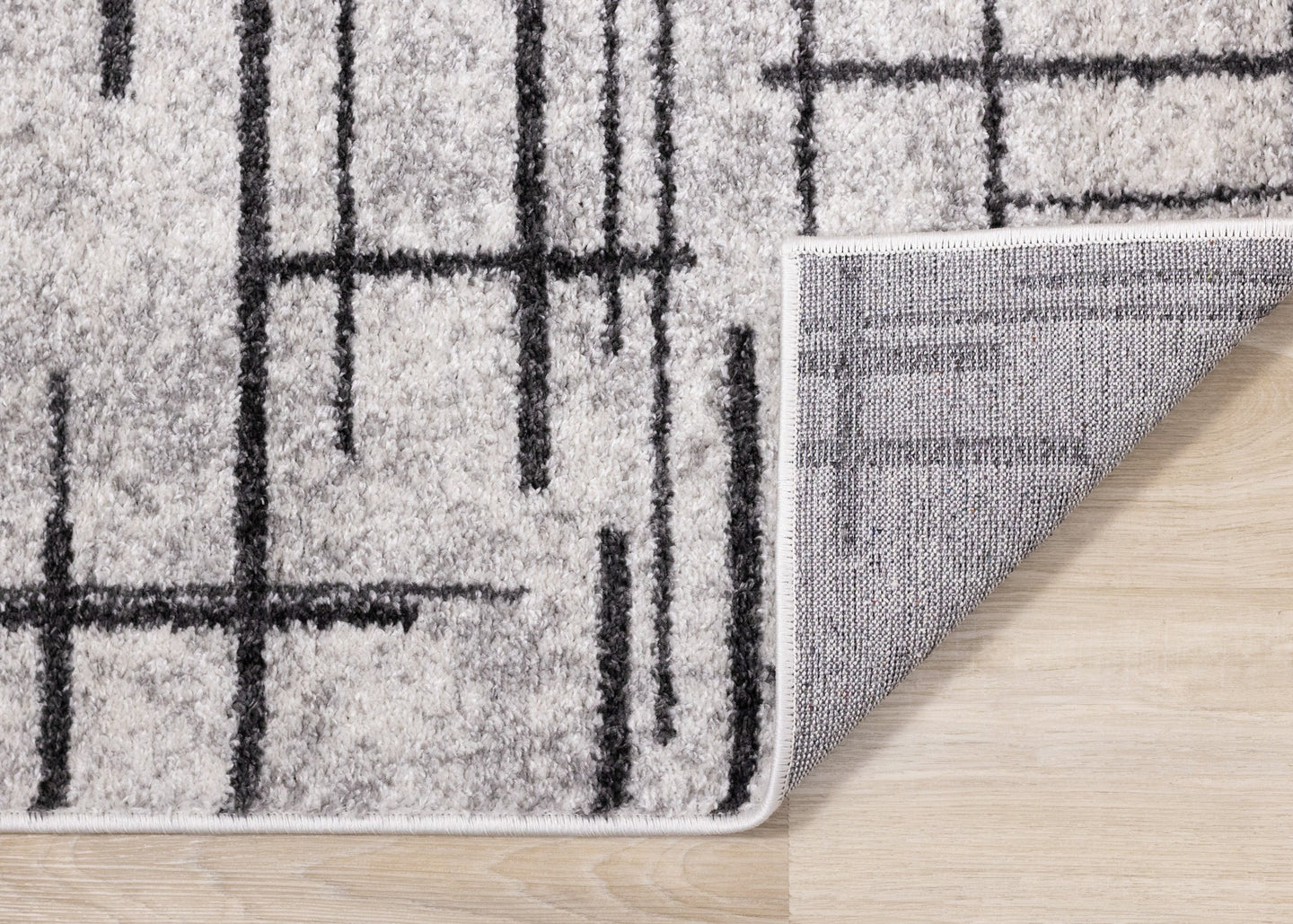 Focus Grey Grid Disperse Rug - Furniture Depot