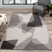 Focus Grey White Geometric Shapes Rug - Furniture Depot