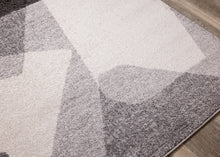 Load image into Gallery viewer, Focus Grey White Geometric Shapes Rug - Furniture Depot