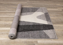 Load image into Gallery viewer, Focus Grey White Geometric Shapes Rug - Furniture Depot