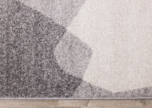Focus Grey White Geometric Shapes Rug - Furniture Depot