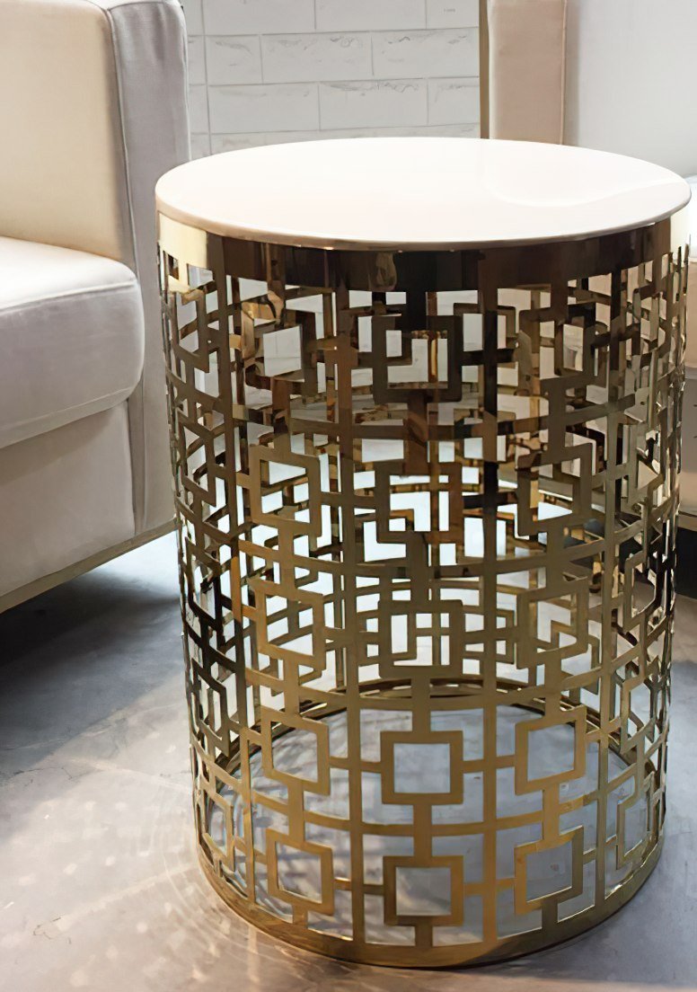 Marble and Gold Foxboro End Table - Furniture Depot (6234306248877)