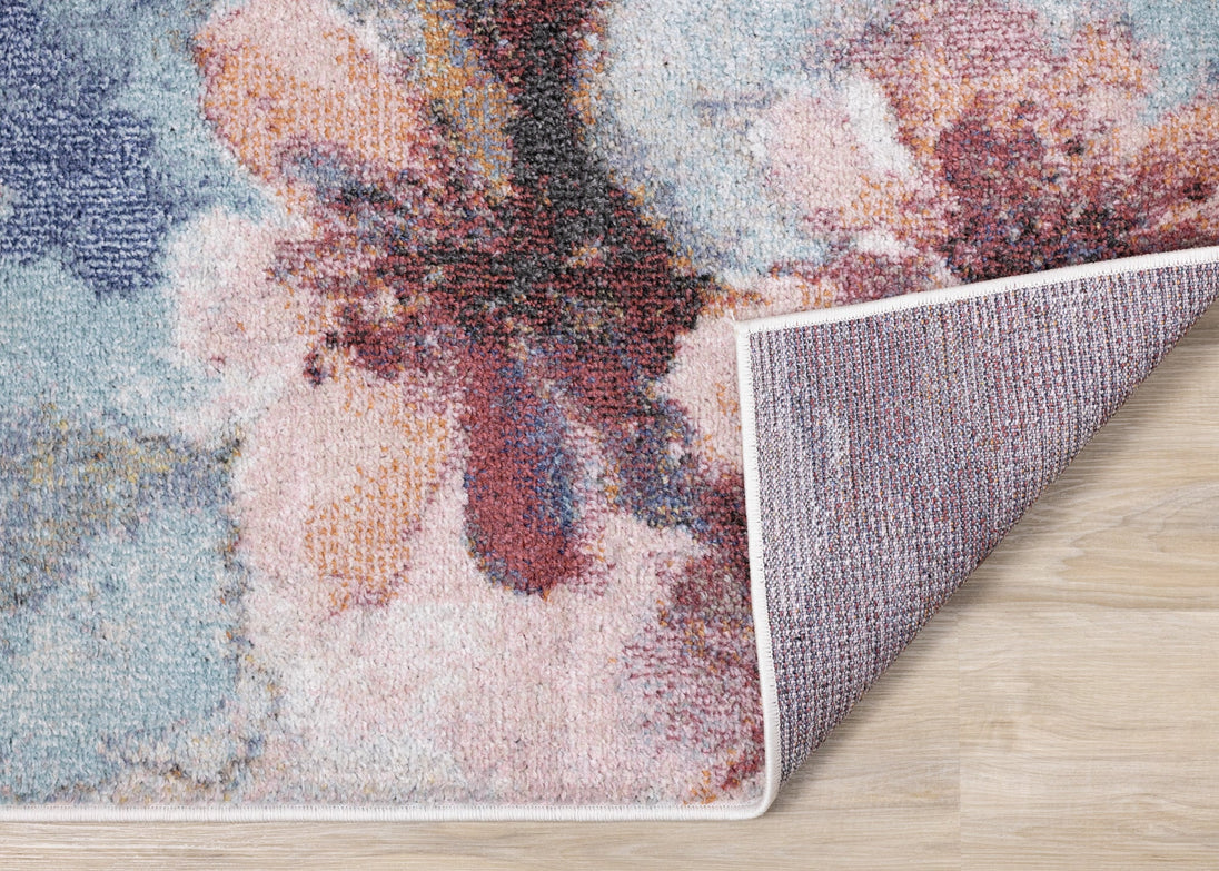 Fresco Blue Pink Yellow Cherry Blossom Rug - Furniture Depot