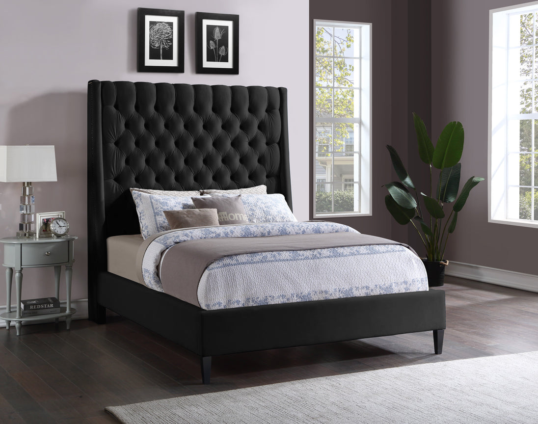 Fritz Velvet Bed - Furniture Depot