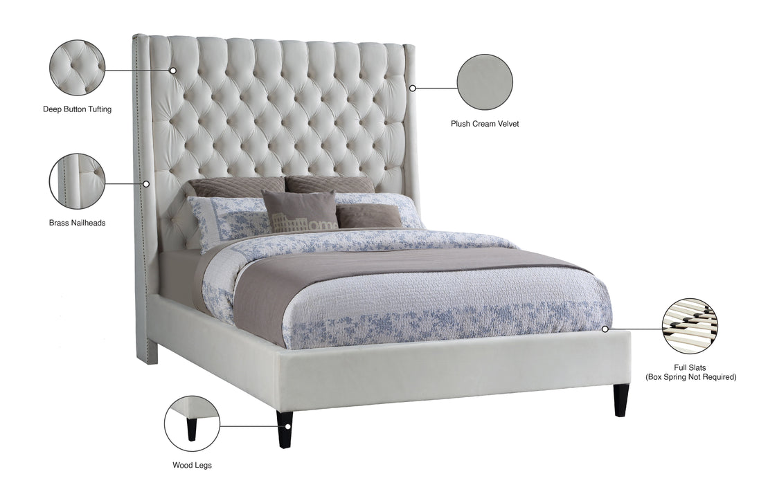 Fritz Velvet Bed - Furniture Depot