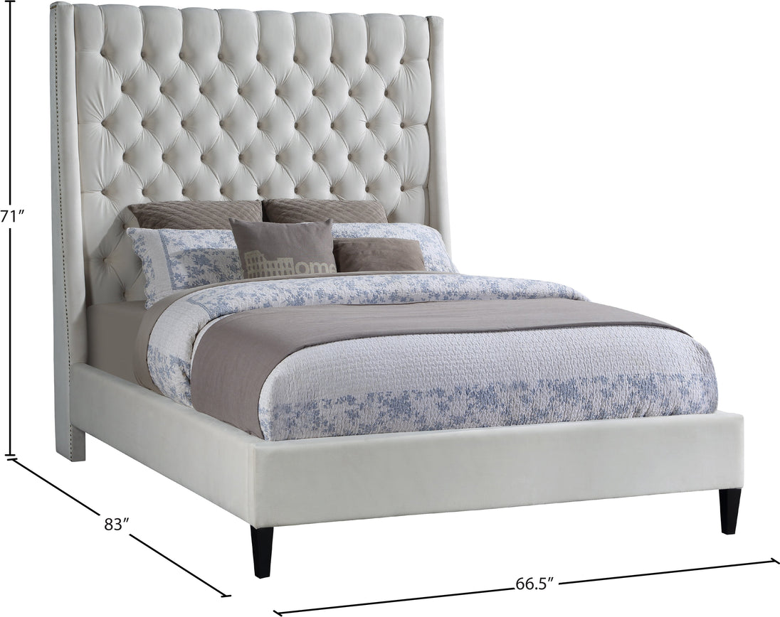 Fritz Velvet Bed - Furniture Depot