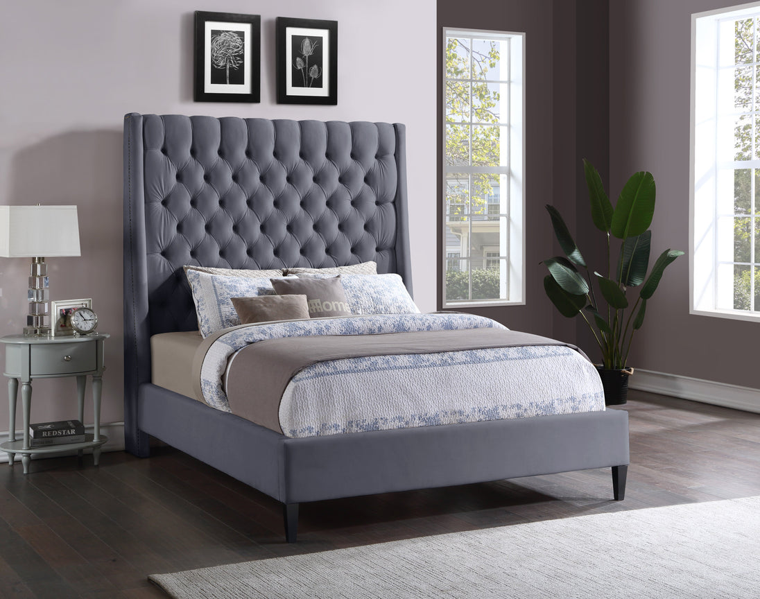 Fritz Velvet Bed - Furniture Depot