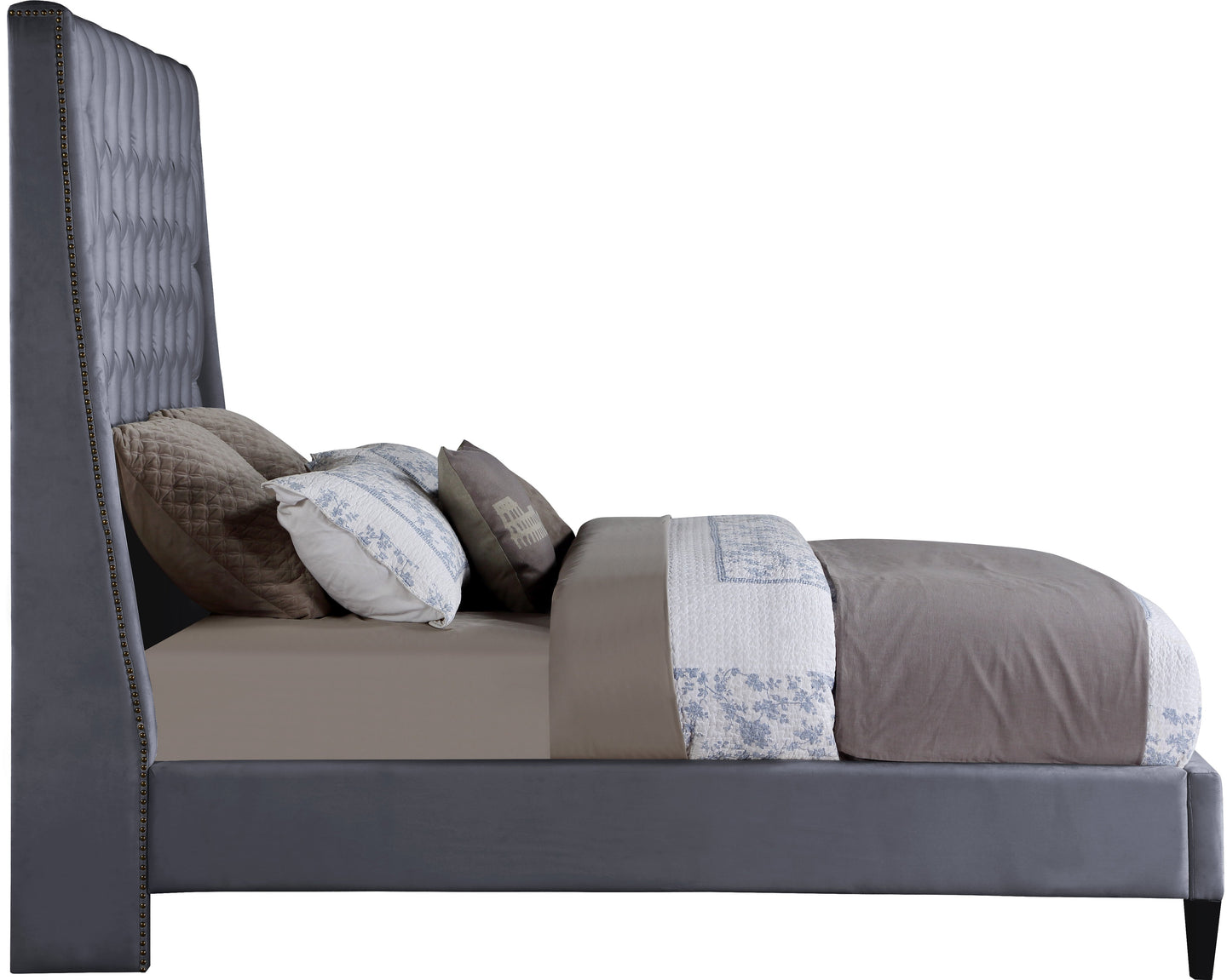 Fritz Velvet Bed - Furniture Depot