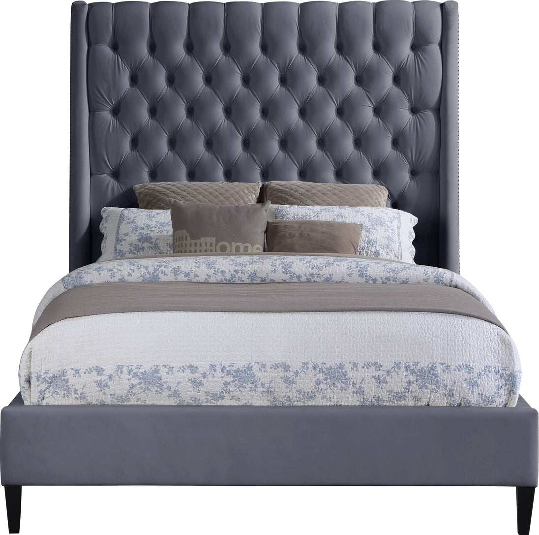 Fritz Velvet Bed - Furniture Depot