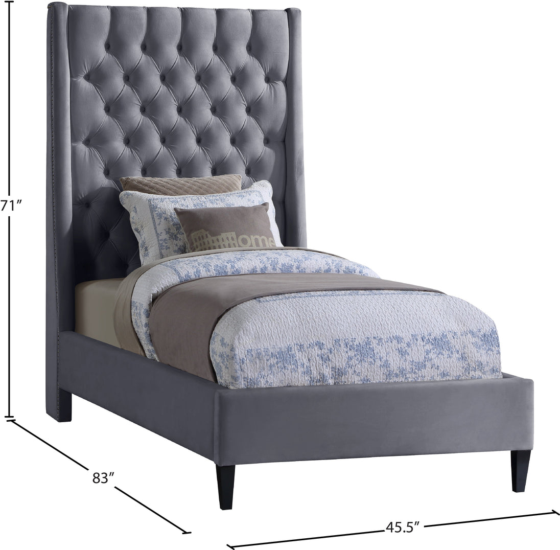 Fritz Velvet Bed - Furniture Depot