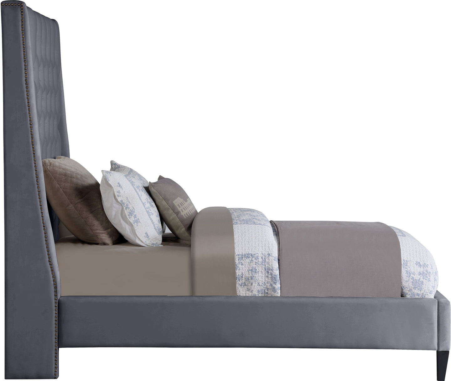 Fritz Velvet Bed - Furniture Depot