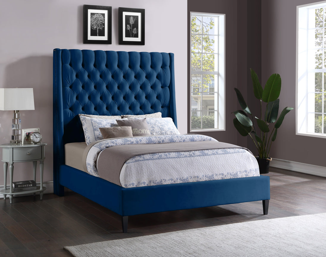 Fritz Velvet Bed - Furniture Depot