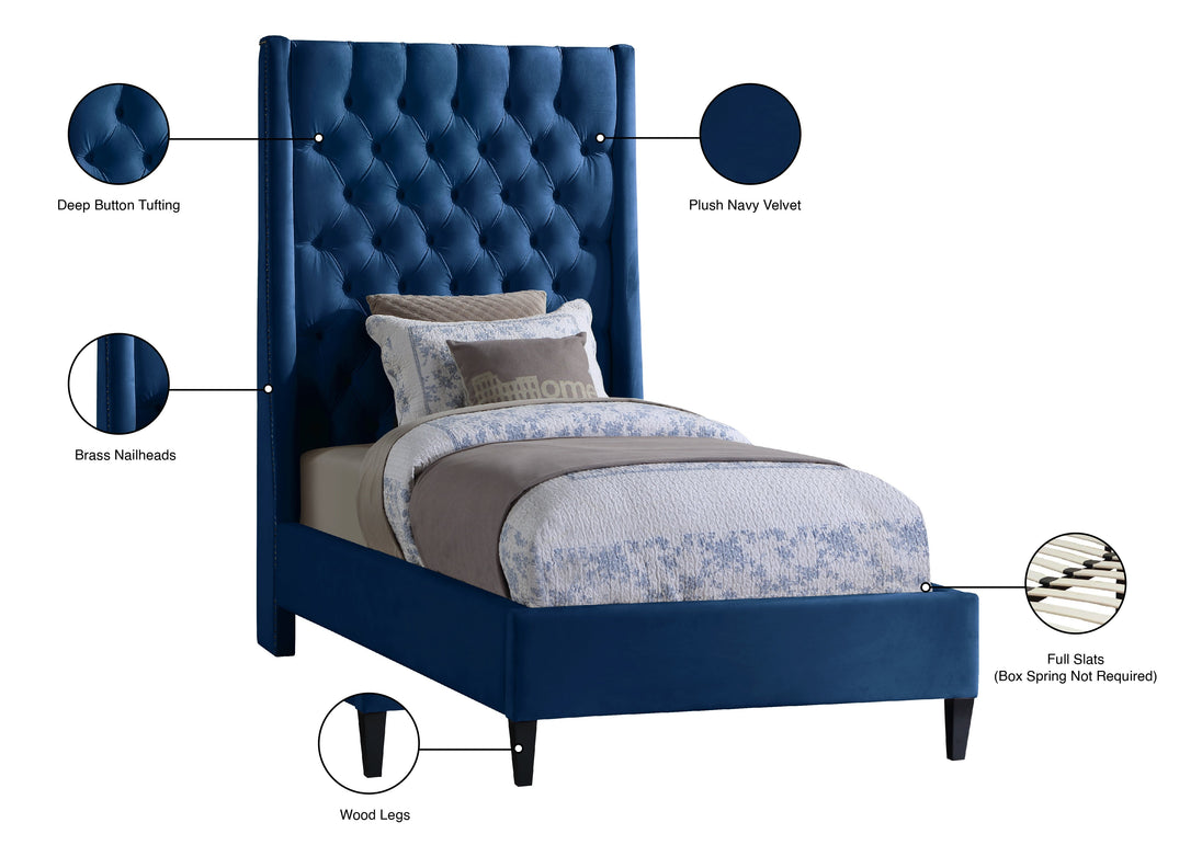 Fritz Velvet Bed - Furniture Depot