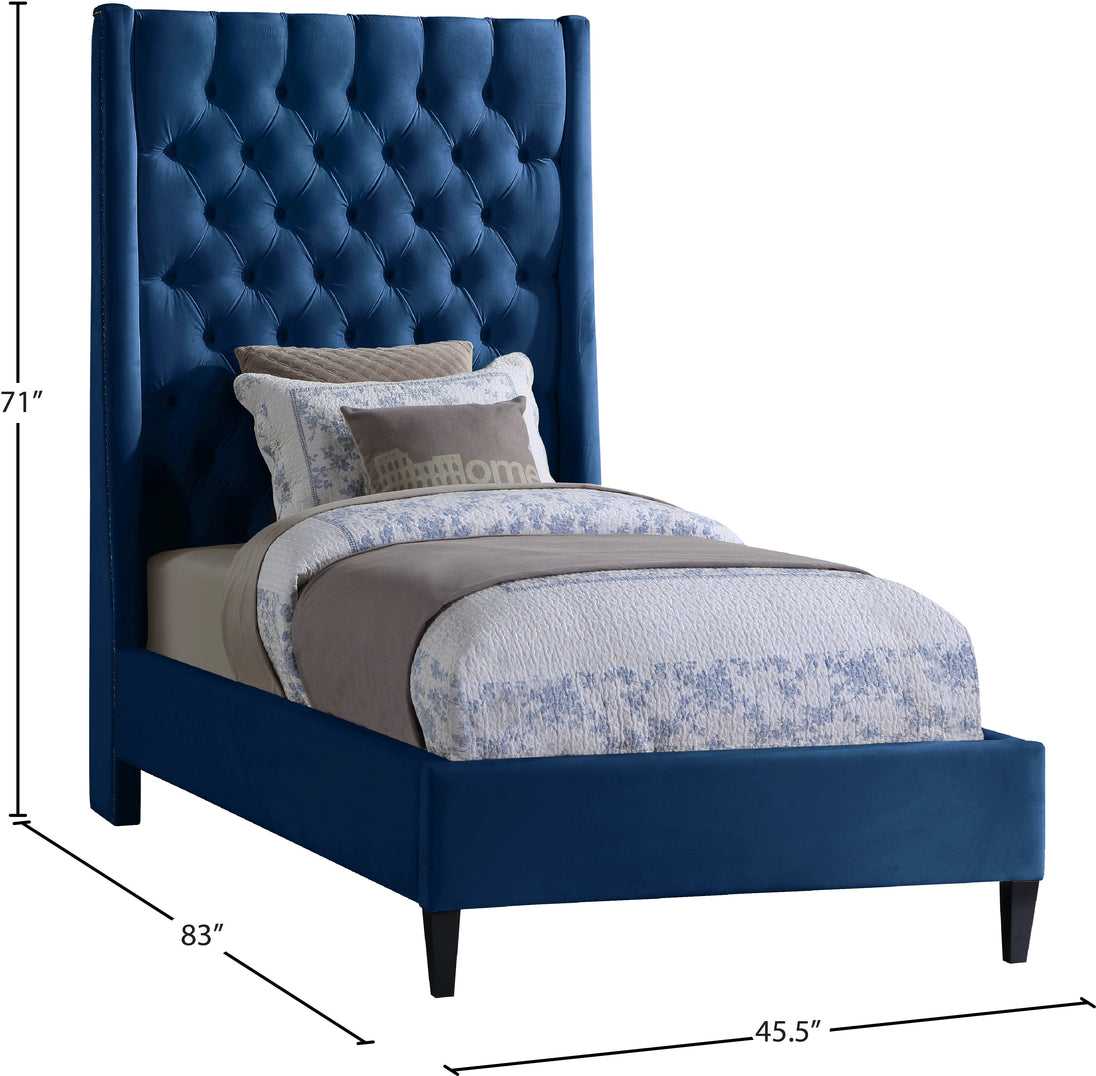 Fritz Velvet Bed - Furniture Depot