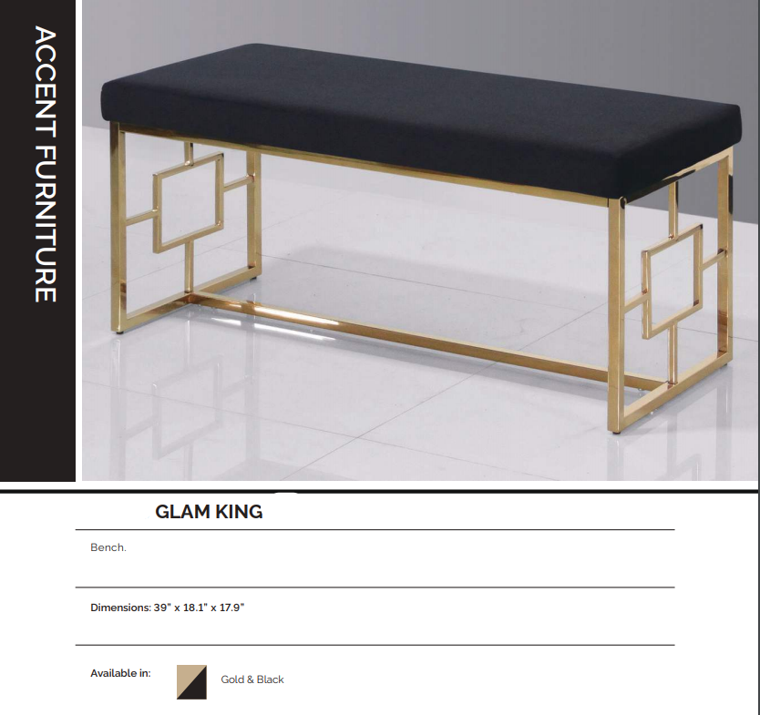 GLAM KING BENCH - Furniture Depot