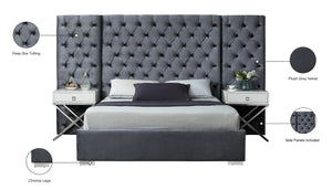 Grande Velvet Bed (3 Boxes) - Furniture Depot