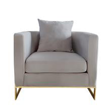 The Bond Light Grey and Gold Accent Chair - Furniture Depot (6234306085037)