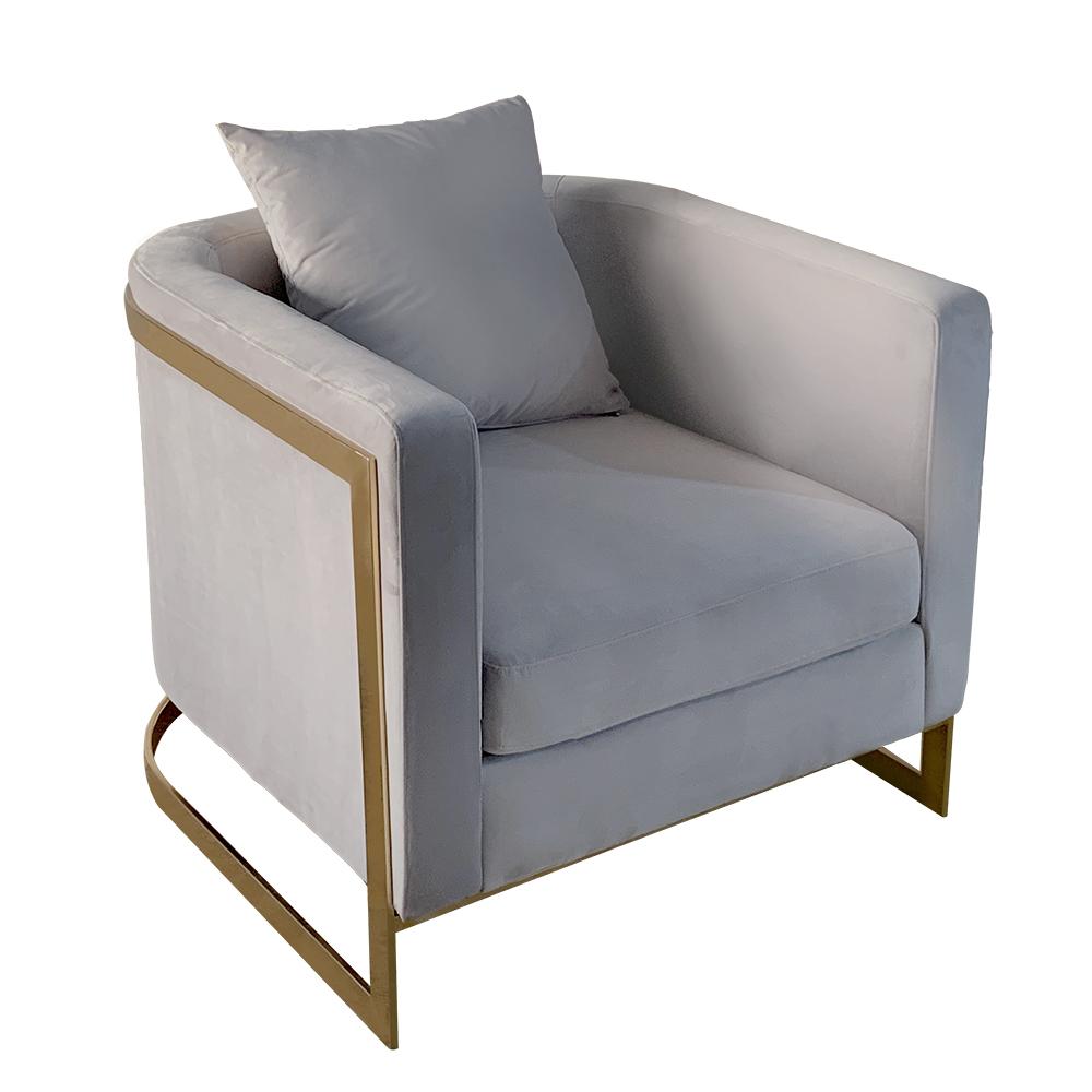 The Bond Light Grey and Gold Accent Chair - Furniture Depot (6234306085037)