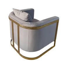 Load image into Gallery viewer, The Bond Light Grey and Gold Accent Chair - Furniture Depot (6234306085037)
