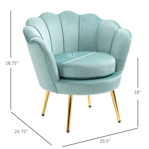 Alora Modern Velvet Accent Chair with Gold Metal Legs - Green - Furniture Depot (7629686931704)