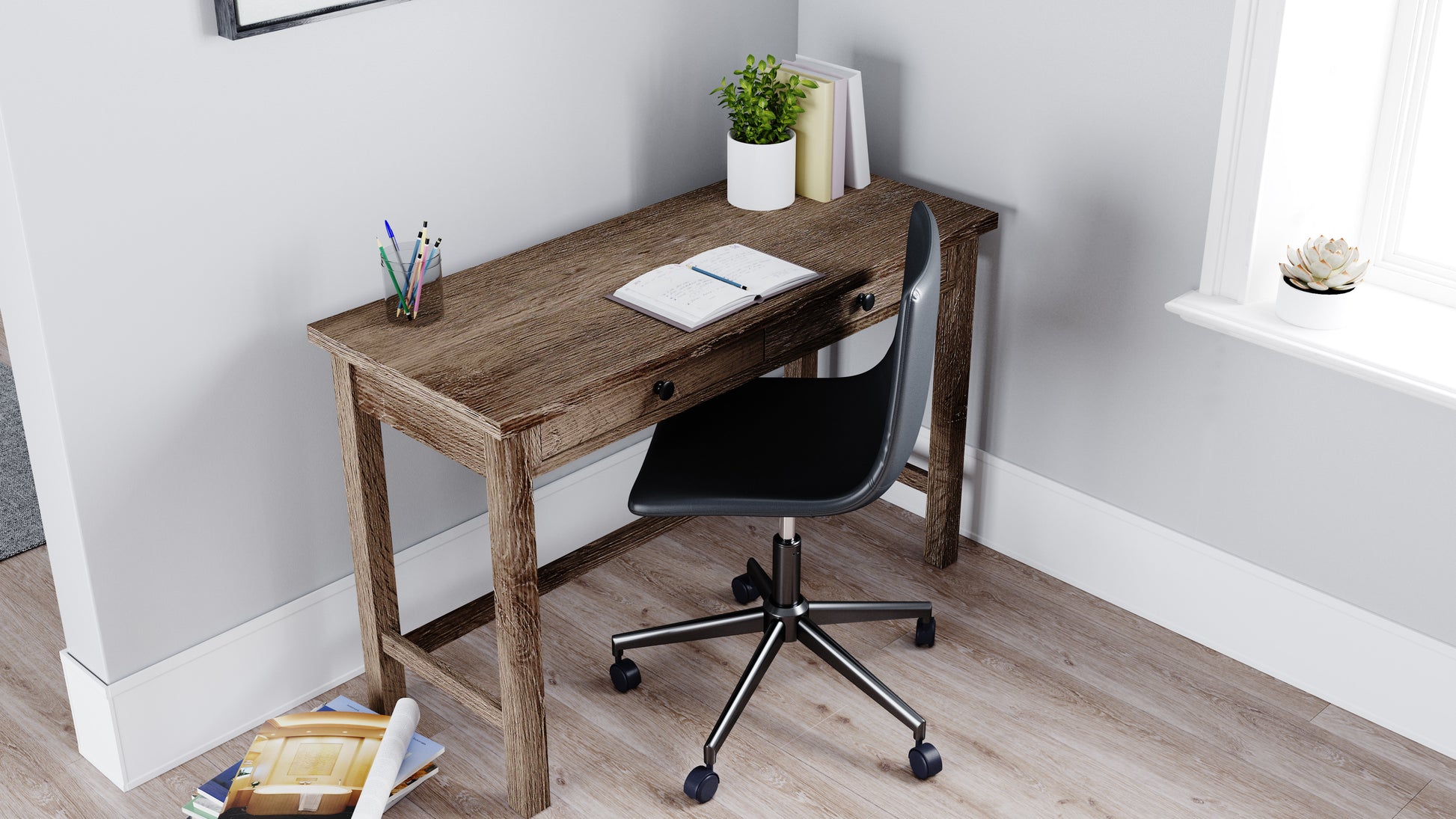 Arlenbry Home Office Desk - Gray - Furniture Depot (6199835558061)