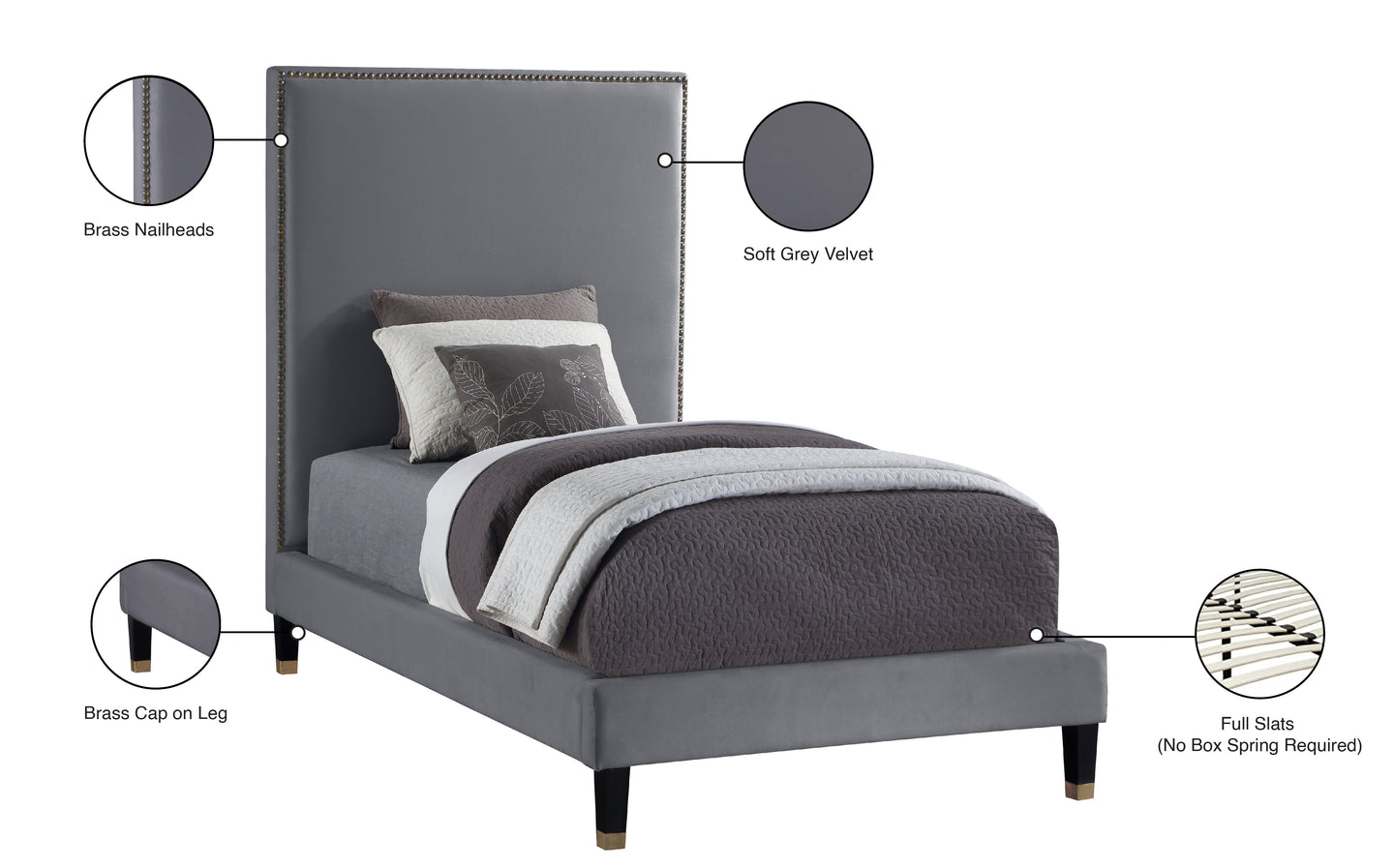 Harlie Velvet Bed - Sterling House Interiors (7679021973752)