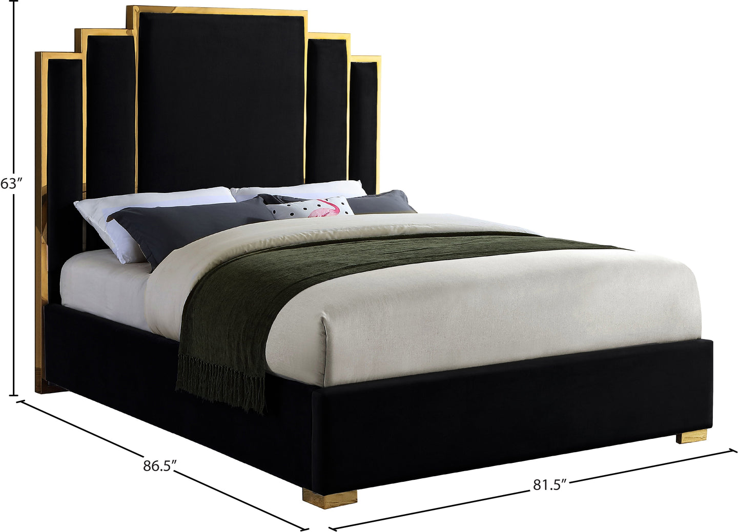 Hugo Velvet Bed - Furniture Depot