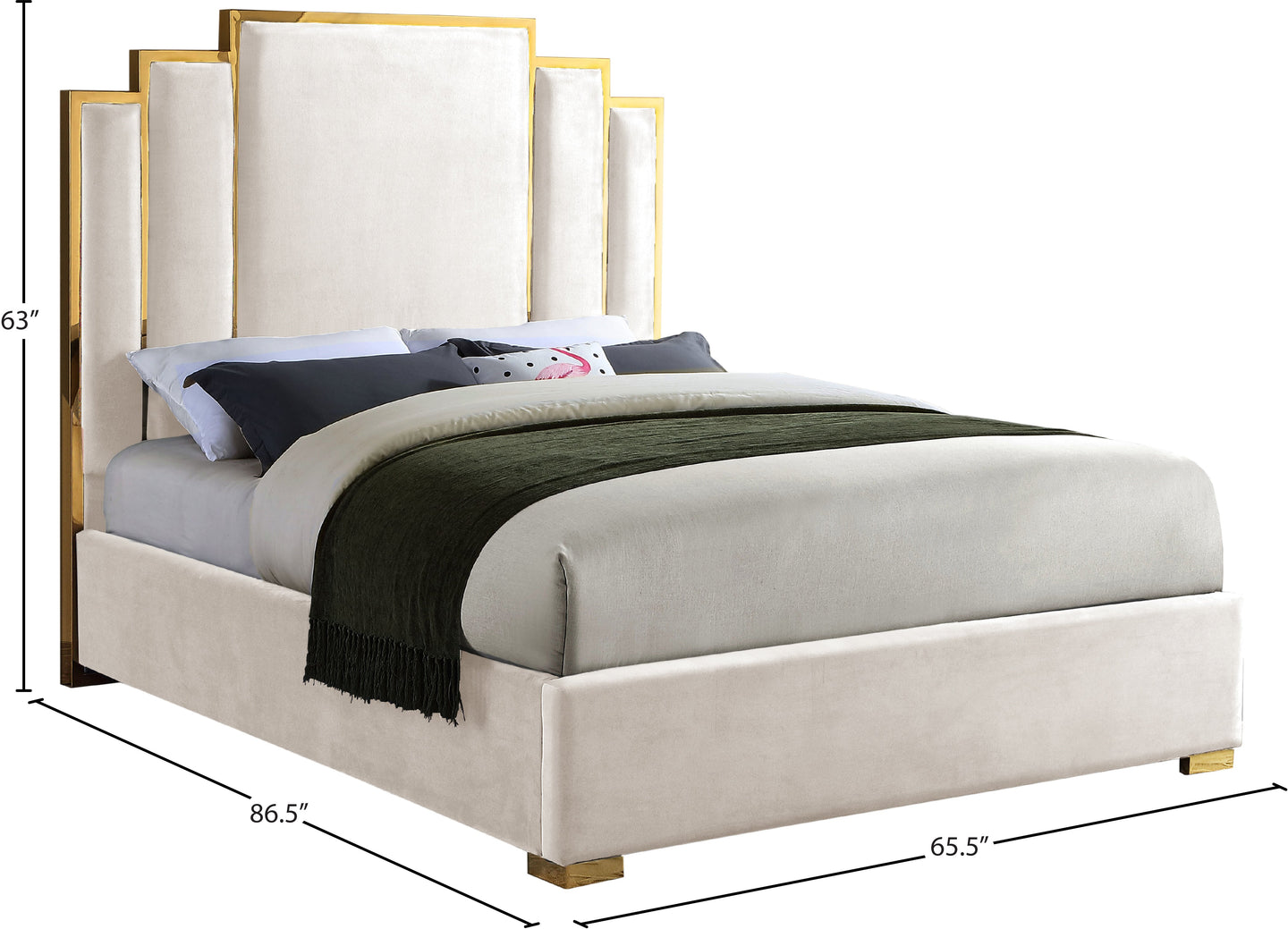 Hugo Velvet Bed - Furniture Depot